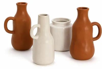 Obrázek produktu pro Omgoods - Sada 4 boho váziček z keramiky pro stolní dekorace