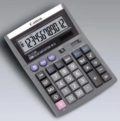 Produktbild von Canon TX-1210E, Desktop, Display-Rechner, 12 Ziffern, Display klappbar, Batterie/Solar, Lila