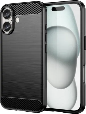 Produktbild von Carbon Hülle für iPhone 16 Handyhülle Backcover TPU Silikon Bumper