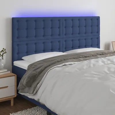Produktbild von LED Kopfteil Blau 160x5x118/128 cm Stoff , Kopfteile Design 2024