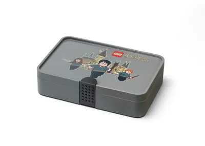 A gray Lego Harry Potter pencil case is shown against a white background.