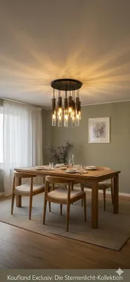 Produktbild von Pendelleuchte 14 flammig Rauchglas schwarz Ø50 cm Hängeleuchte E14 modern