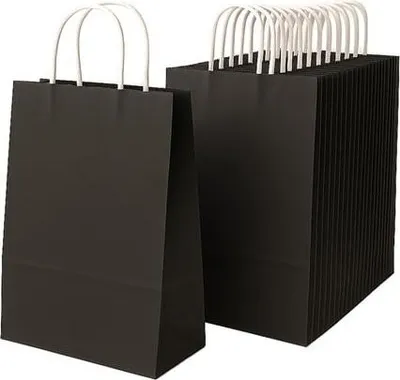 Obrázok produktu pre Balenie - papierová taška na darčeky 240 x 100 x 320 / ČIERNA 10 kusov