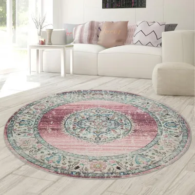 Produktbild von Teppich Orient Teppich Outdoor Wohnzimmerteppich Vintage in rosa Größe - 160 x 230 cm