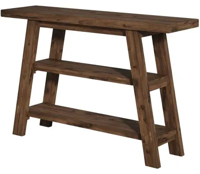 Obrázok produktu pre Konzolový stolík HOGA-F2296X, 29,4 x 122,4 x 81,6 cm, tmavo hnedý