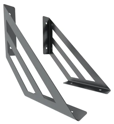 Produktbild von 2x sossai Design Regalträger Truss in Anthrazit 200x200mm Regalwinkel Bücherregal Konsole Regal Halter