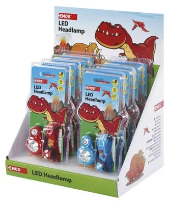 Zdjęcie produktu dla Dziecięca latarka czołowa LED EMOS 12lm, 12m, czerwona P3540C