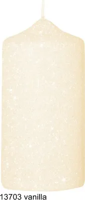Produktbild von Glamour Glitter Stumpenkerzen vanilla, 120 x 60 mm, 4er Set