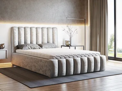 Produktbild von Furmeb24 - NERO - 140 x 200 cm - Polsterbett aus Holzrahmen , Doppelbett mit h¶her Kopsttze - Ohne Matraze - (AMV 4335)