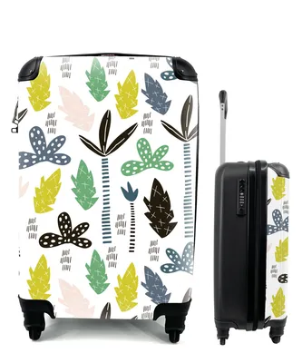 Produktbild von MuchoWow® Koffer Handgepäck Trolley Rollkoffer Kleine Reisekoffer mit 4 Rollen - Dschungel - Baum - Blätter - Muster - Cabin Size < 55x40x23 cm & 55x40x20 cm - Fotokoffer - Kabinenkoffer - Boardgepäck - Reise-Box - Reisekoffer - Reisegepäck - Koffer mit Bild - Trolley für Kinder