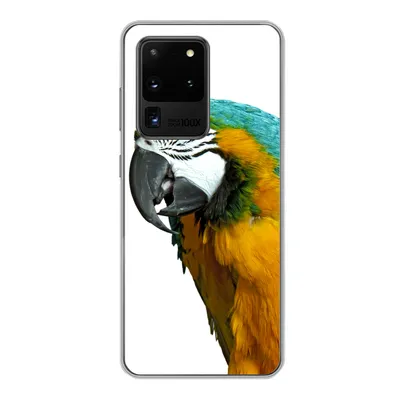 Produktbild von MuchoWow® Handyhülle Schutzhülle Hülle für Samsung Galaxy S20 Ultra Papagei - Vogel - Federn - Porträt Silikon Softcase Handy Hülle - Karteninhaber