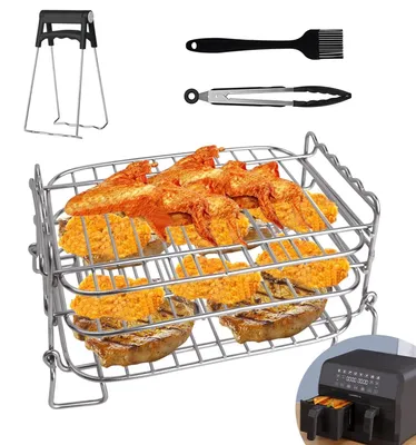 Immagine prodotto di Solidchoice - Griglia multifunzione in acciaio inossidabile per friggitrice ad aria