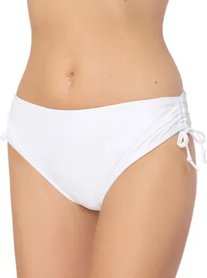 Produktbild von Bellivalini Damen Bikini Slip mit Raffung Badeshorts Badehose Bikinihose Bikini Unterteil VR-Brief-2 (Weiß, XXL)