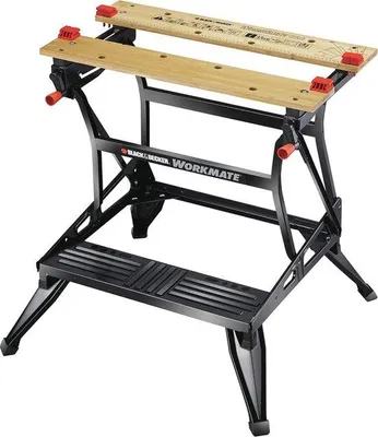 Image de Établi double hauteur, 250 kg, noir, en acier, pliable