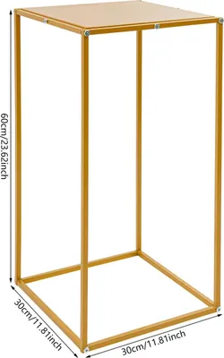 Produktbild von Blumenständer Hochzeit - Geometrische Metallständer - 10 Stück - 30x30x60 cm - bis 20 kg Traglast - Gold