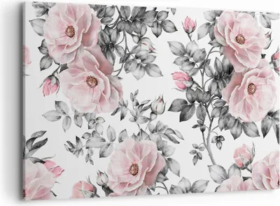 Produktbild von Bild auf Leinwand - Leinwandbild - Blumen Blätter Pflanze Rose - 120x80cm - Wand Bild - Wanddeko - Leinwanddruck - Bilder - Kunstdruck - Wanddekoration - Leinwand bilder - Wandkunst - AA120x80-2952