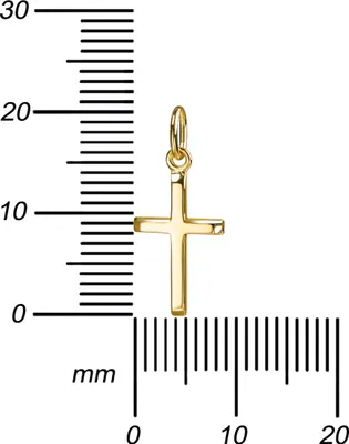 Produktbild von Kettenanhänger Kreuzanhänger 750 Gold Goldkreuz für Damen, Herren und Kinder mit abgeflachten Kanten als 18 Karat mit Schmuck-Etui und Kette 45 cm