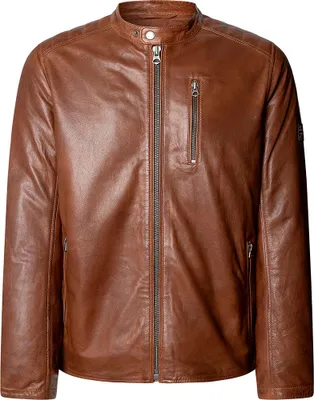 Image de Pepe Jeans Veste en cuir Joey marron M Hommes marron M