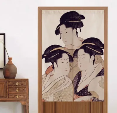 Obrázek produktu pro Fine Asianliving Japonské Noren dveřní závěsy Japonské ženy W80xH130cm