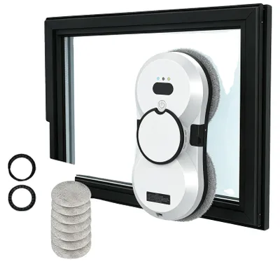 Immagine prodotto di Robot aspirapolvere per finestre, potente aspirazione, funzionamento tramite telecomando, colore bianco, 5600 Pa