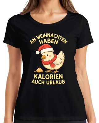 Zdjęcie produktu dla Calories Have Holiday Christmas Chicks Śmieszny prezent Koszulka damska, Czarny, L