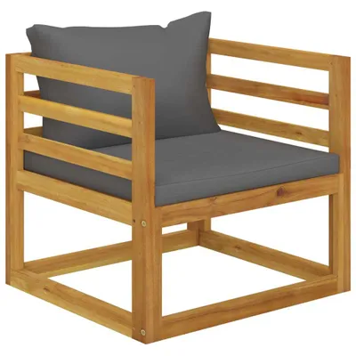 Immagine prodotto di Sedia da giardino con cuscini grigio scuro in legno massiccio di acacia