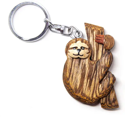 Image de Porte-clés en bois - Paresseux