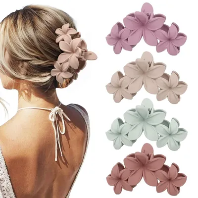 Image de Lot de 4 grandes pinces à cheveux en forme de fleurs