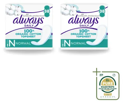 Obrázek produktu pro 2 x Vložky Always Dailies Bavlna Protection Normal, slipové, - balení, 2 kusy