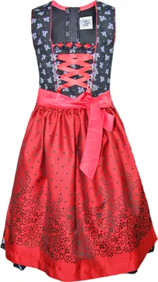 Produktbild von Isar-Trachten Jugend Dirndl "Ava" 2-tlg. | Schwarz Rot Größe: 122