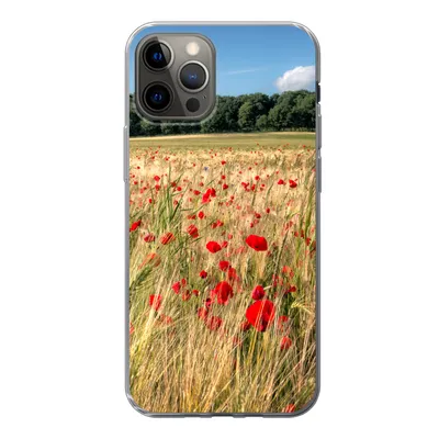 Produktbild von MuchoWow® Handyhülle Schutzhülle Hülle für iPhone 13 Pro Wilde Mohnblumen auf einem großen Feld Silikon Softcase Handy Hülle - Handy-Tasche