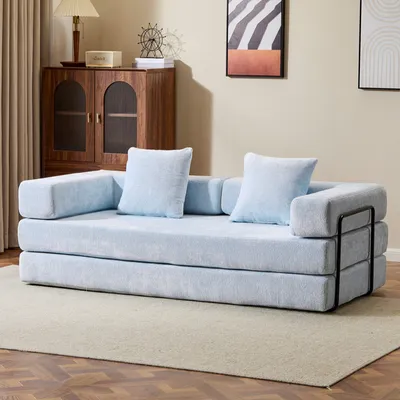 Produktbild von Sofa 4-in-1 Wohnzimmers sofa mit Schlaffunktion – faltbares Sofa Platzsparendes Design für kleine Räume – Sofa, Liege und Bett in einem