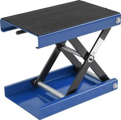 Image de Cric pour moto, capacité 500 kg, hauteur réglable de 9,3 à 35 cm, plateforme d'entretien en acier avec revêtement en caoutchouc antidérapant