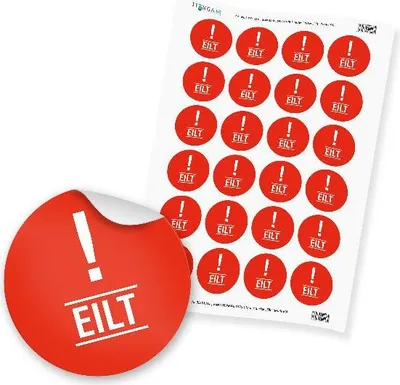 Produktbild von 24 x itenga Hinweis Aufkleber Sticker „Eilt“ (Motiv 60)