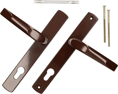 Produktbild von KOTARBAU® Drückerpaar 92 mm mit Langem Schild Braun für Profilzylinder Modern Universal