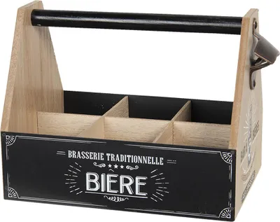Produktbild von Flaschenregal mit Flaschenöffner Holz 29x19x20 cm braun Clayre & Eef 6H1930