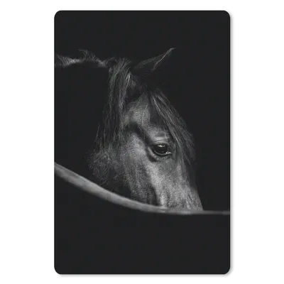 Produktbild von MuchoWow® Mauspad Mousepad Pferde - Porträt - Schwarz - Tiere 18x27 cm - Mousepads - Maus Mat - Pad - Mausunterlage