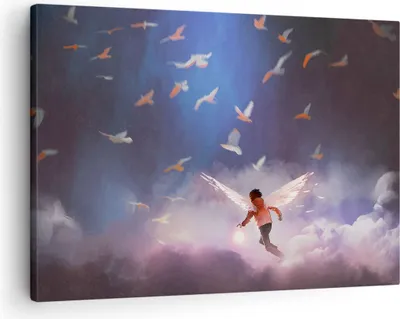 Produktbild von Bild auf Leinwand - Leinwandbild - Fantasie Märchen - 70x50cm - Wand Bild - Wanddeko - Wandbilder - Leinwanddruck - Bilder - Kunstdruck - Wanddekoration - Leinwand bilder - Wandkunst - AA70x50-4102