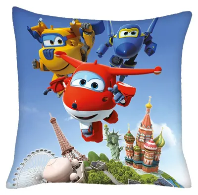 Produktbild von Helden | Kinder Deko-Kissen 40 x 40 cm | Super Wings | Wende-Motiv