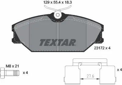 Produktbild von Textar Bremsbeläge vorne für Renault Clio II Laguna Megane Scenic I Safrane II