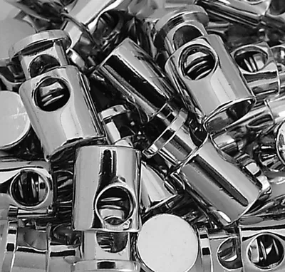 Produktbild von 2 Metallkordelstopper in Silber 1 cm x 2 cm
