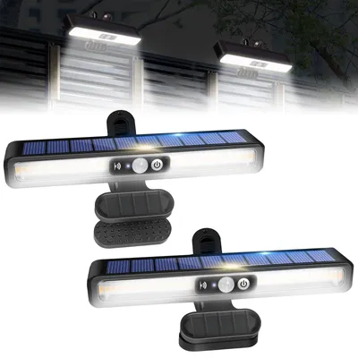 Solar-Wandleuchte, 2er-Set, IP65, 36 LEDs, 3 Modi, 1200 mAh, Kunststoff, weiß
