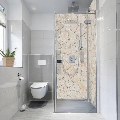 Obrázok produktu pre Samolepiaca PVC tapeta do kúpeľne mySPOTTI fresh Natursteinw.beige 90x210 cm