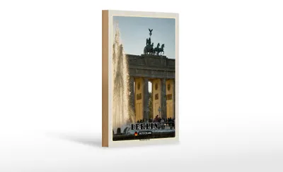 Produktbild von Holzschild Städte Berlin Brandenburger Tor Architektur 12x18 cm