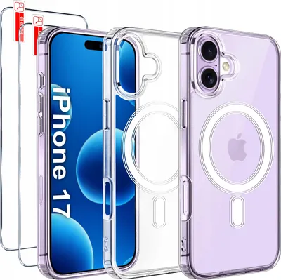 Zdjęcie produktu dla Etui Do iphone 17 CASE + 2xSzkło 9H WZMACNIANE do MAGSAFE Przeźroczyste
