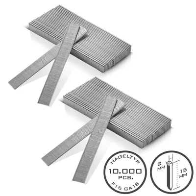 Obrázek produktu pro STAHLWERK pneumatické hřebíky 15 mm rozteč 18 (1,25 x 1,05 mm) 2 mm hlava 10 000 sada