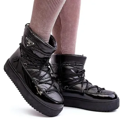 Produktbild von Damen-Plateau-Schneestiefel mit schwarzer Schnürung Fleure 37