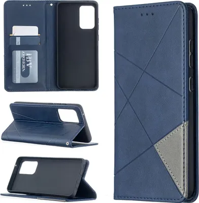 Produktbild von Mobigear Rhombus Slim  Samsung Galaxy A52 Hülle Klapphülle - Blau