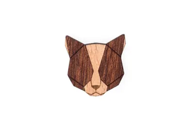 Zdjęcie produktu dla Drewniana broszka BeWooden Czerwony kot Broszka uniwersalna