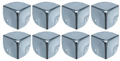 Eckenschutz für Koffer im 8er Set von HMF mit den Maßen 40 x 40 mm in Silber verzinkt